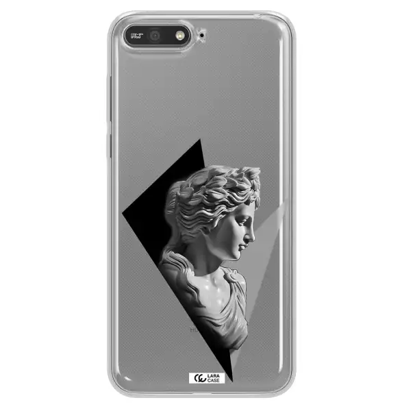 a close-up of a statue Huawei Y6 2018 Clear TPU Case