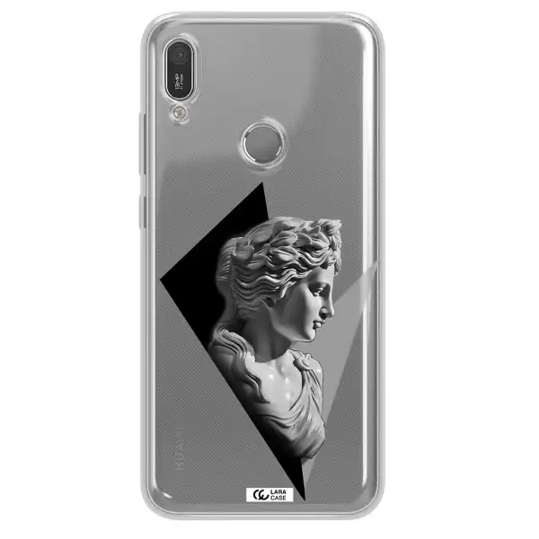a close-up of a statue Huawei Y6 2019 Clear TPU Case