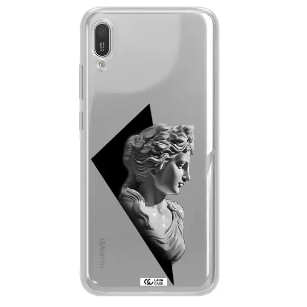 a close-up of a statue Huawei Y6 Pro 2019 Clear TPU Case