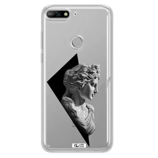 a close-up of a statue Huawei Y7 2018 Clear TPU Case