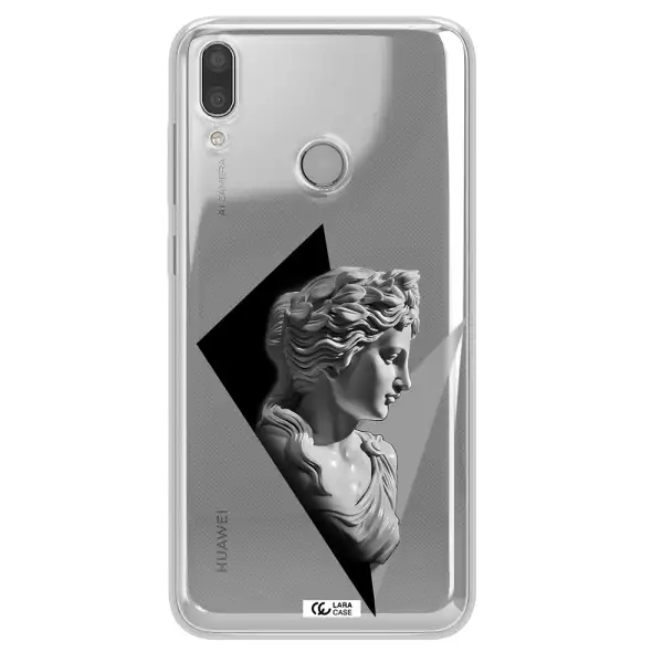 a close-up of a statue Huawei Y7 2019 Clear TPU Case