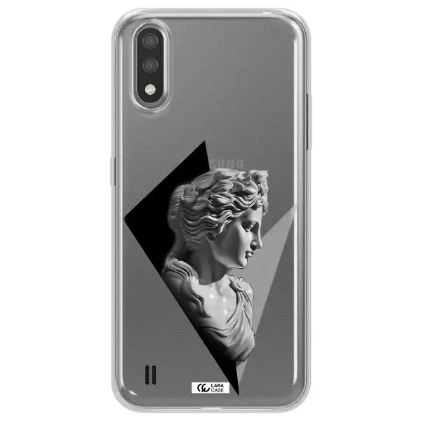 a close-up of a statue Samsung A01 Clear TPU Case