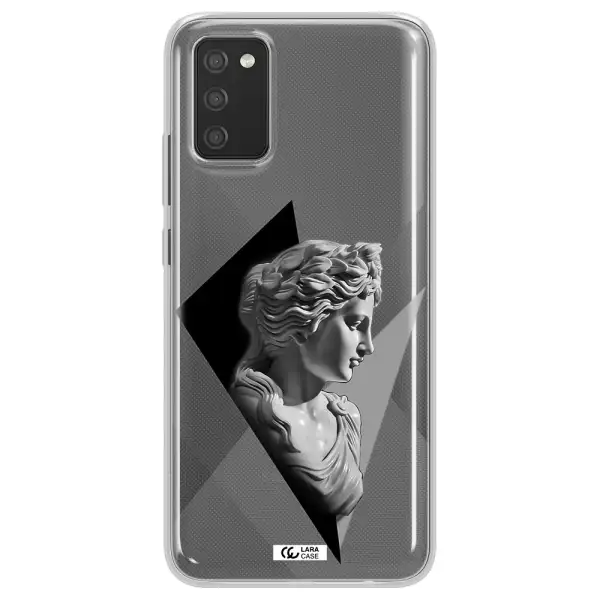 a close-up of a statue Samsung A02S Clear TPU Case