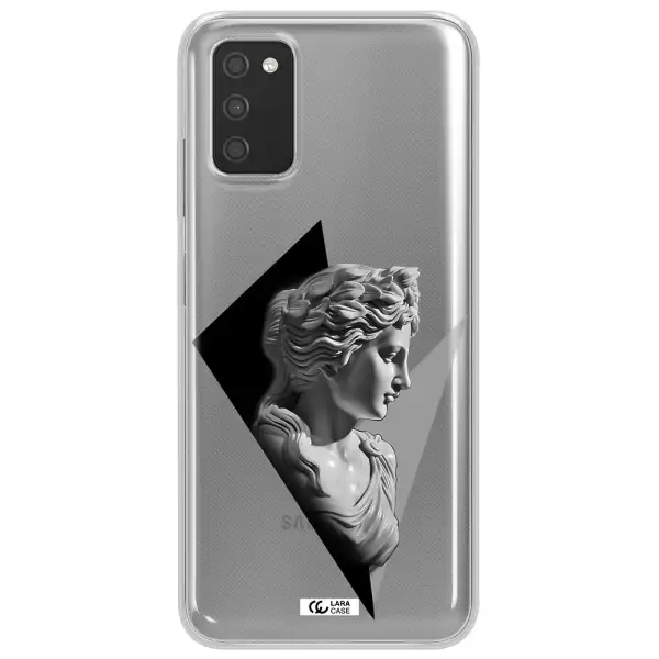 a close-up of a statue Samsung A03S Clear TPU Case
