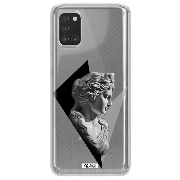 a close-up of a statue Samsung A31 Clear TPU Case