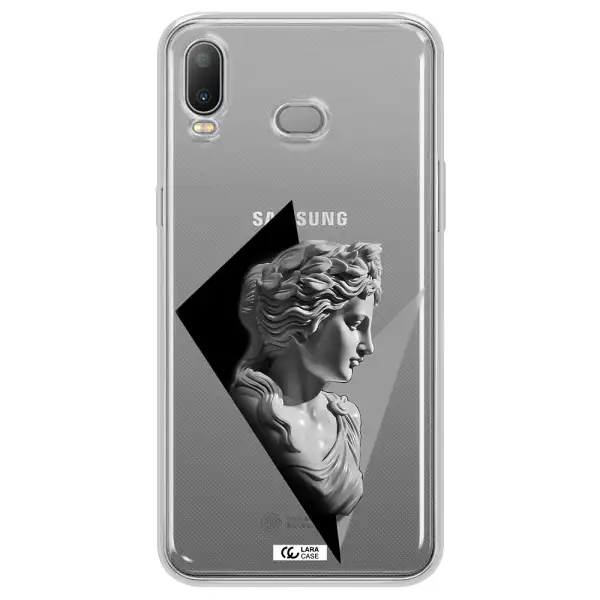 a close-up of a statue Samsung A6S Clear TPU Case