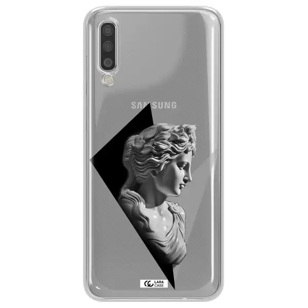 a close-up of a statue Samsung A70 Clear TPU Case