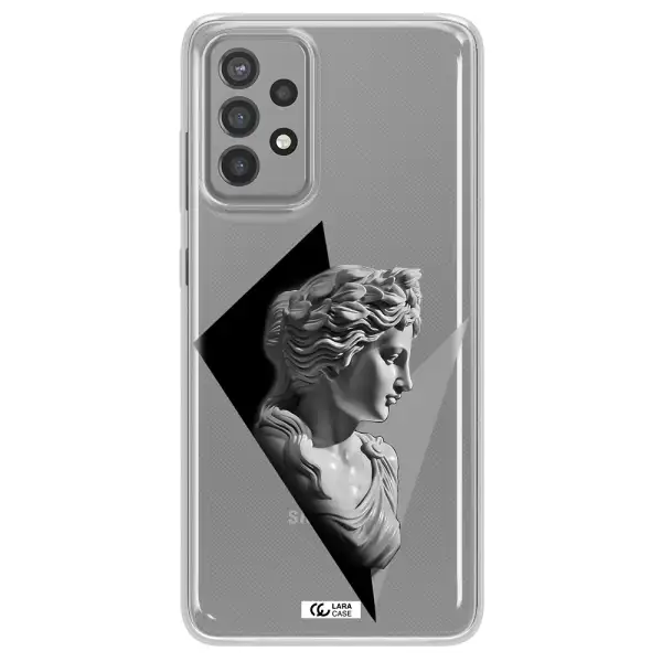 a close-up of a statue Samsung A72 Clear TPU Case