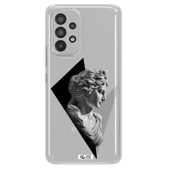 a close-up of a statue Samsung A73 Clear TPU Case