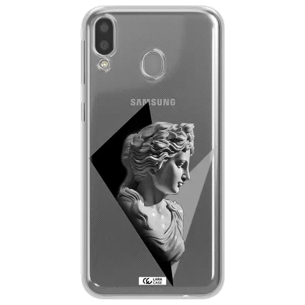 a close-up of a statue Samsung M20 Clear TPU Case