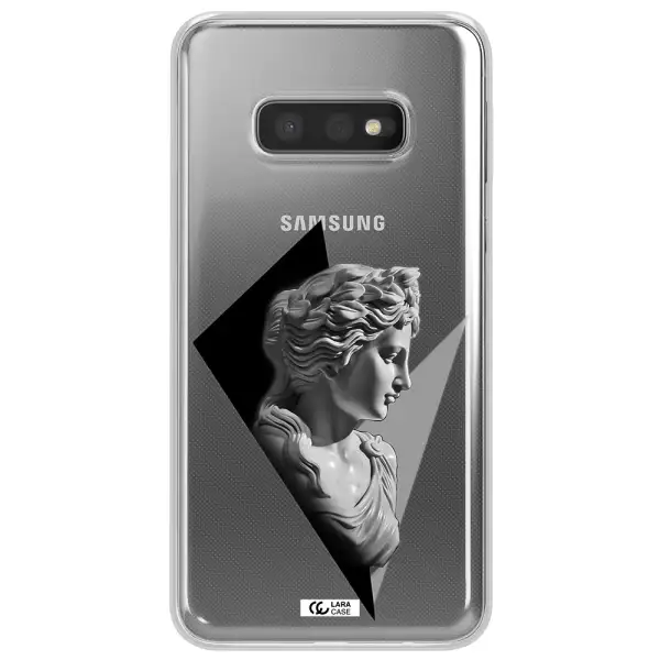 a close-up of a statue Samsung S10e Clear TPU Case