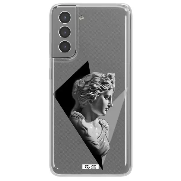 a close-up of a statue Samsung S21 Clear TPU Case