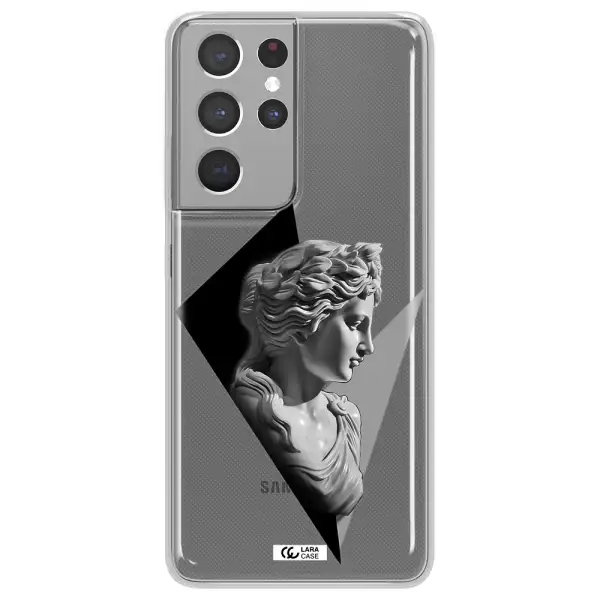 a close-up of a statue Samsung S21 Ultra Clear TPU Case