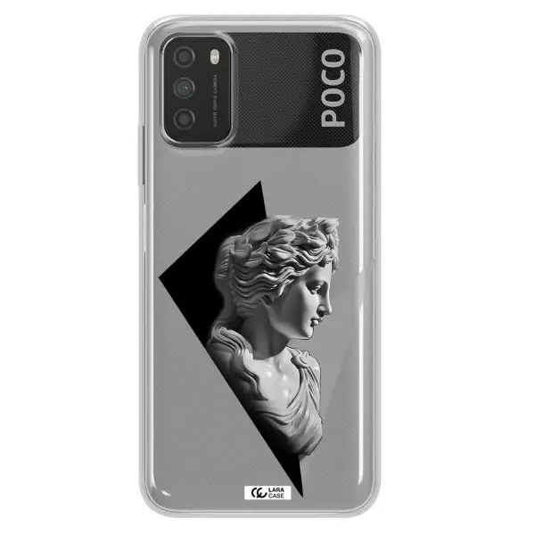 a close-up of a statue Xiaomi Poco M3 Clear TPU Case