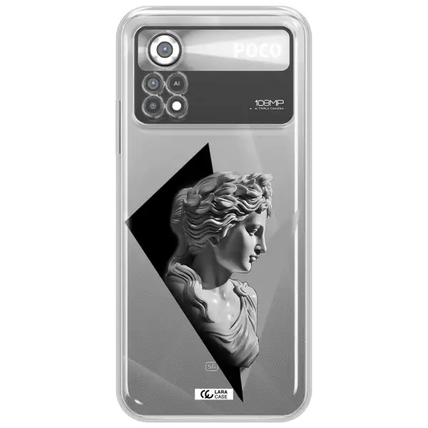 a close-up of a statue Xiaomi Poco X4 Pro Clear TPU Case