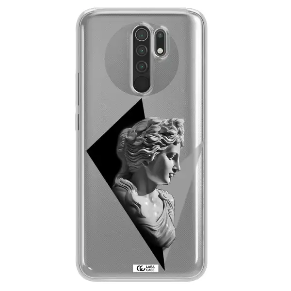 a close-up of a statue Xiaomi Redmi 9 Clear TPU Case