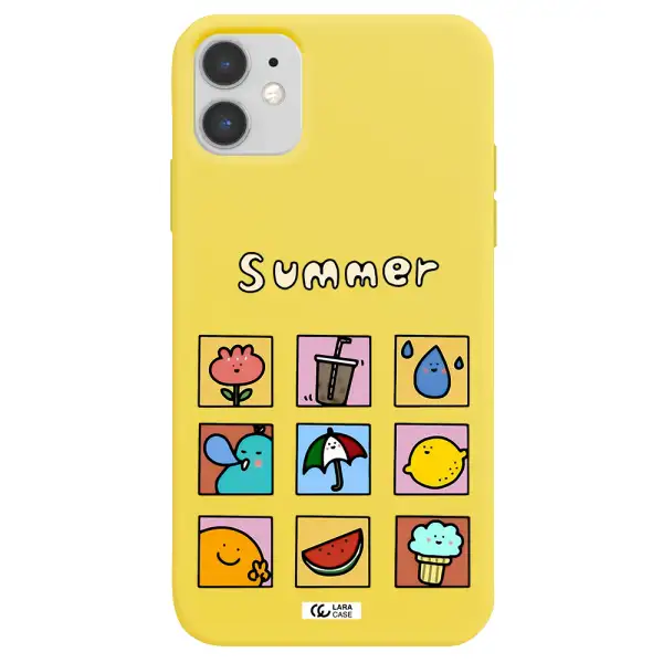 summer vibes Apple iPhone 11 Silicone canary yellow Case