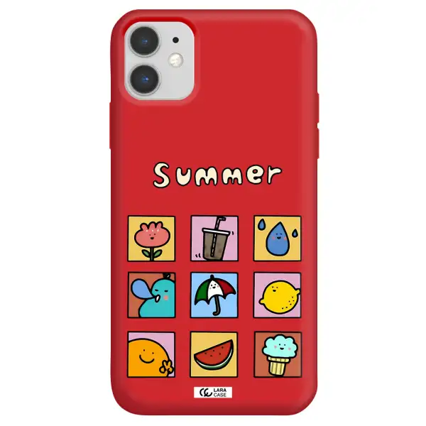 summer vibes Apple iPhone 11 Silicone Imperial Red Case