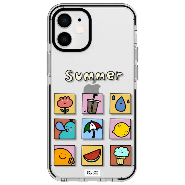 summer vibes Apple iPhone 12 mini impact black border Case