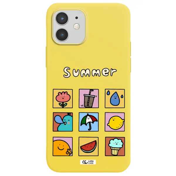 summer vibes Apple iPhone 12 mini Silicone canary yellow Case