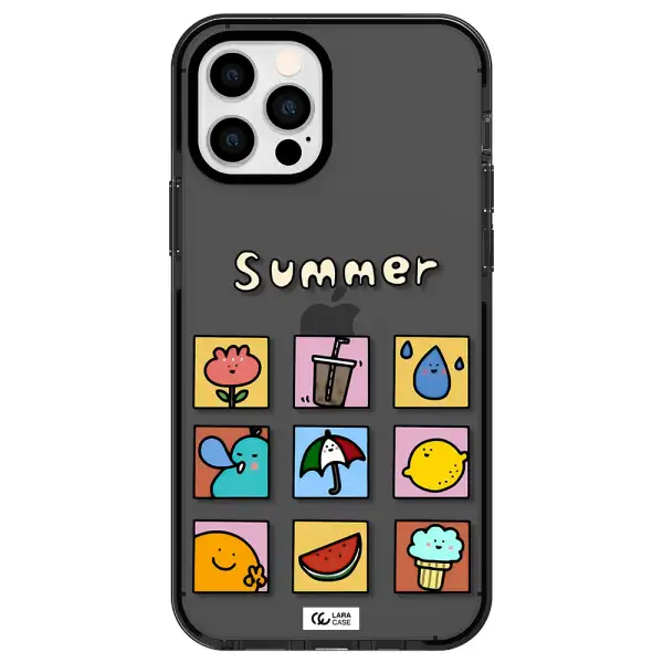 summer vibes Apple iPhone 12 pro impact Smoke Black Case