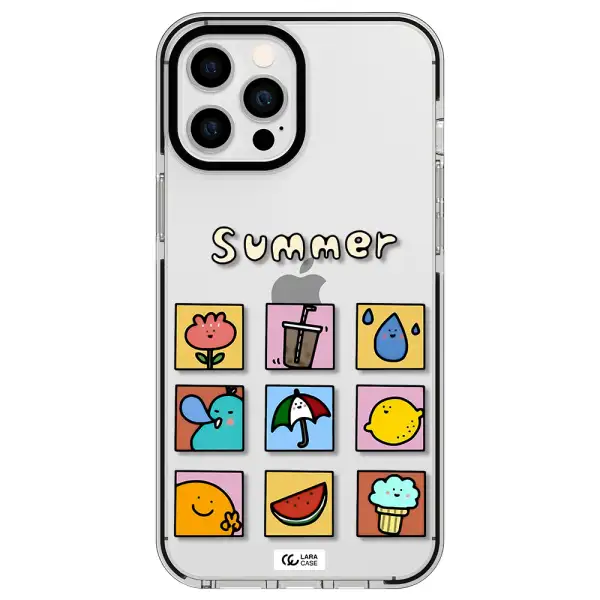 summer vibes Apple iPhone 12 pro max impact black border Case