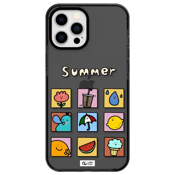 summer vibes Apple iPhone 12 pro max impact Smoke Black Case