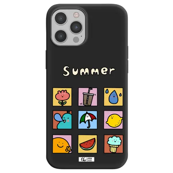 summer vibes Apple iPhone 12 pro max Silicone black Case