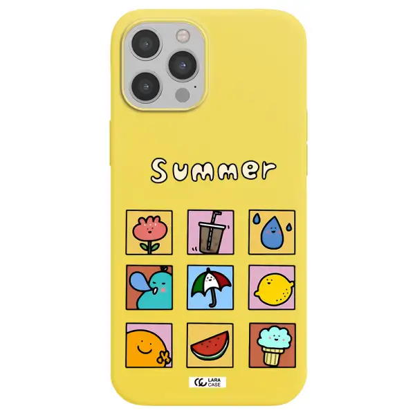 summer vibes Apple iPhone 12 pro max Silicone canary yellow Case