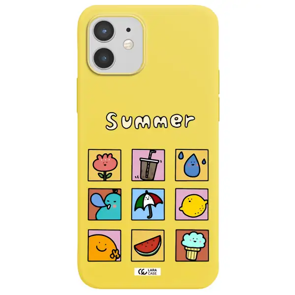 summer vibes Apple iPhone 12 Silicone canary yellow Case