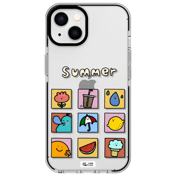 summer vibes Apple iPhone 13 impact black border Case
