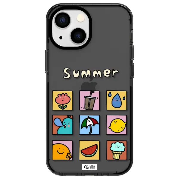 summer vibes Apple iPhone 13 mini impact Smoke Black Case