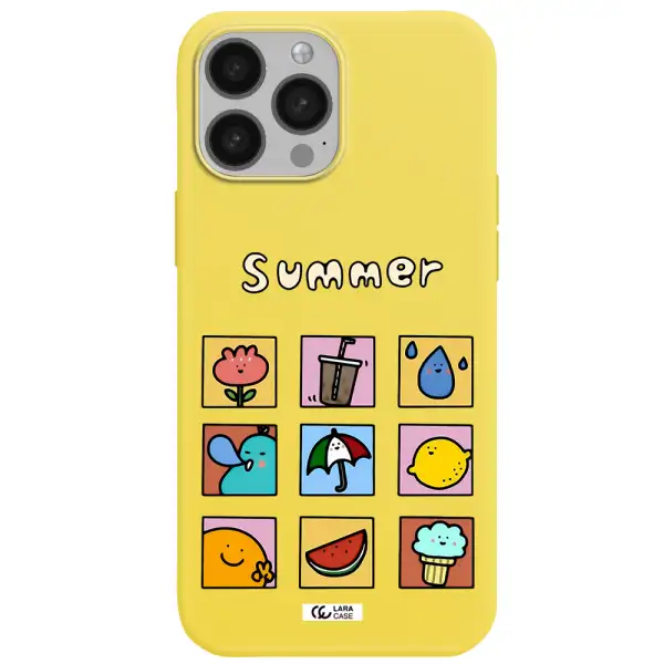 summer vibes Apple iPhone 13 Pro Max Silicone canary yellow Case