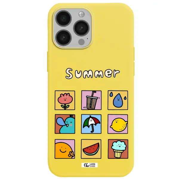 summer vibes Apple iPhone 13 Pro Silicone canary yellow Case