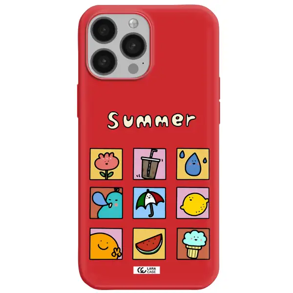 summer vibes Apple iPhone 13 Pro Silicone Imperial Red Case