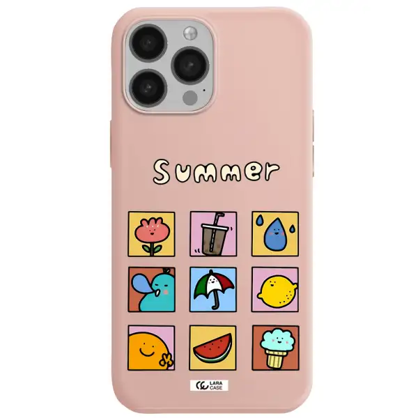 summer vibes Apple iPhone 13 Pro Silicone pastel pink Case
