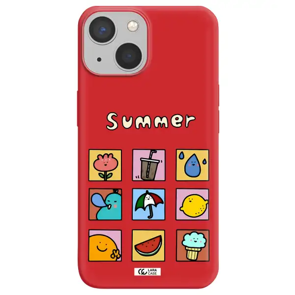 summer vibes Apple iPhone 13 Silicone Imperial Red Case