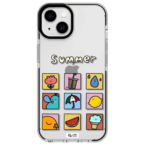 summer vibes Apple iPhone 14 impact black border Case