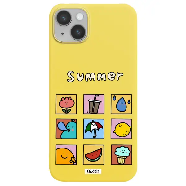 summer vibes Apple iPhone 14 plus Silicone canary yellow Case