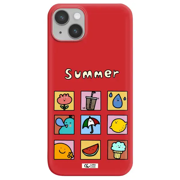 summer vibes Apple iPhone 14 plus Silicone Imperial Red Case