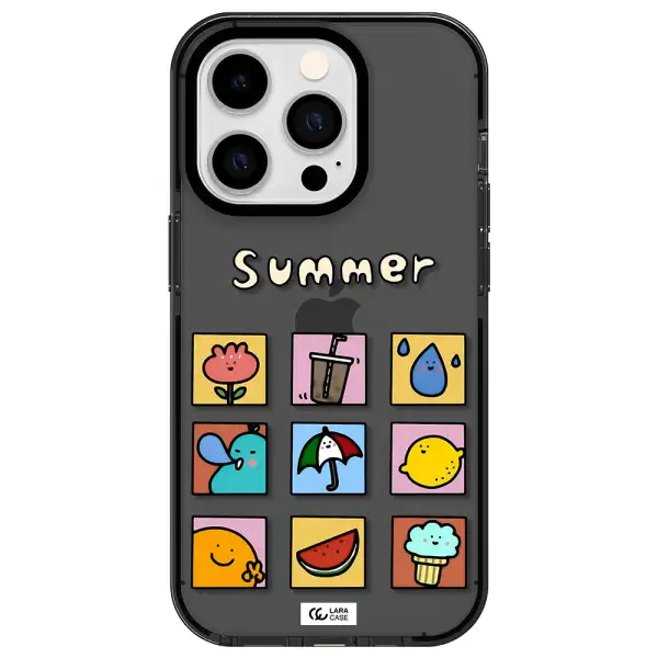 summer vibes Apple iPhone 14 pro impact Smoke Black Case