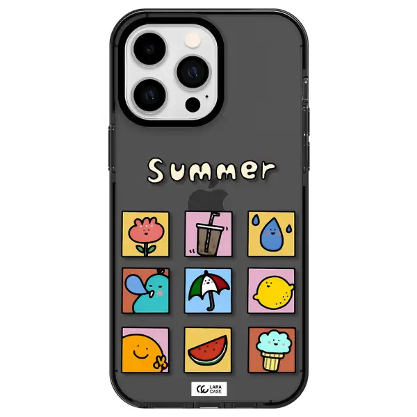 summer vibes Apple iPhone 14 pro max impact Smoke Black Case