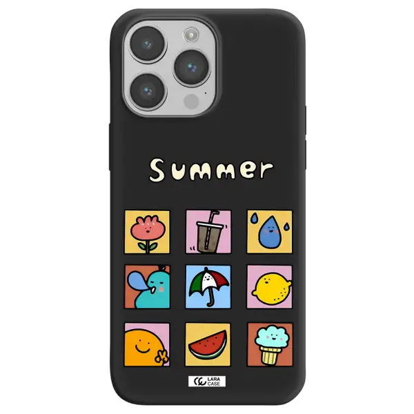 summer vibes Apple iPhone 14 pro max Silicone black Case