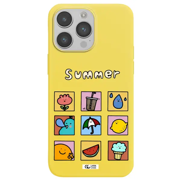 summer vibes Apple iPhone 14 pro max Silicone canary yellow Case