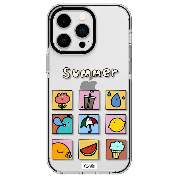 summer vibes Apple iPhone 15 Pro Max impact black border Case