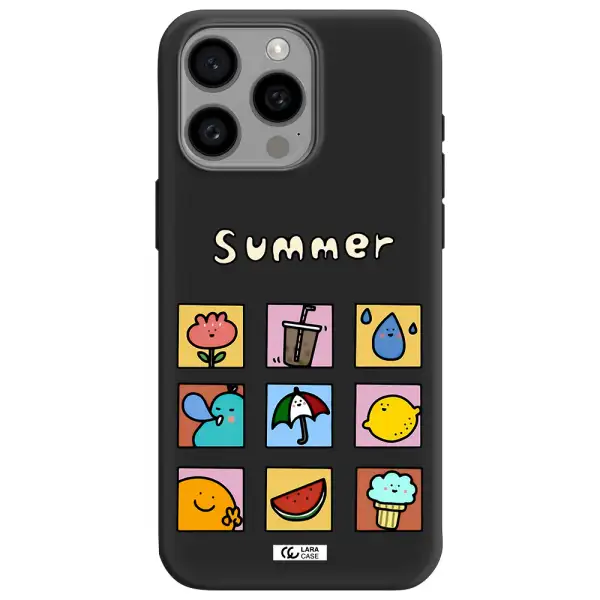 summer vibes Apple Iphone 15 Pro max Silicone black Case