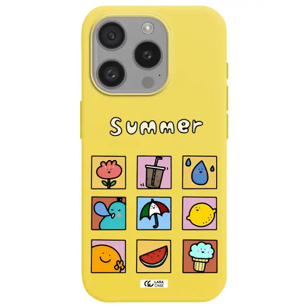 Summer Vibes Apple Iphone 15 Pro Silicone Canary Yellow Case