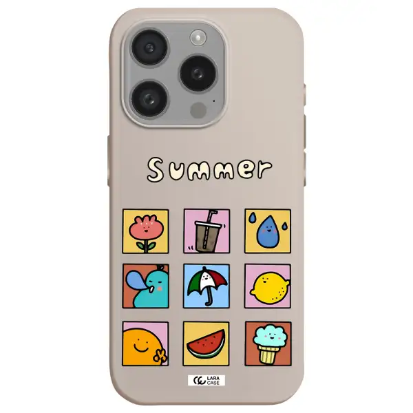 Summer Vibes Apple Iphone 15 Pro Silicone Stone Case