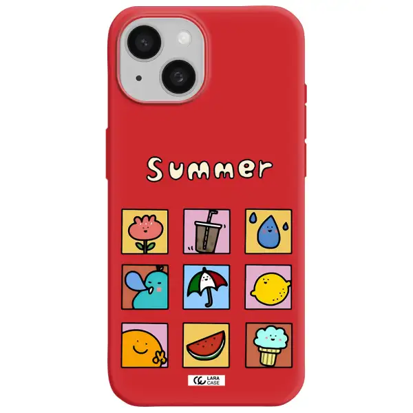 Summer Vibes Apple Iphone 15 Silicone Imperial Red Case