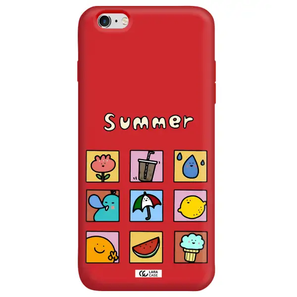summer vibes Apple iPhone 6 s plus Silicone Imperial Red Case